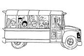 coloriage le bus magique emmene les enfants